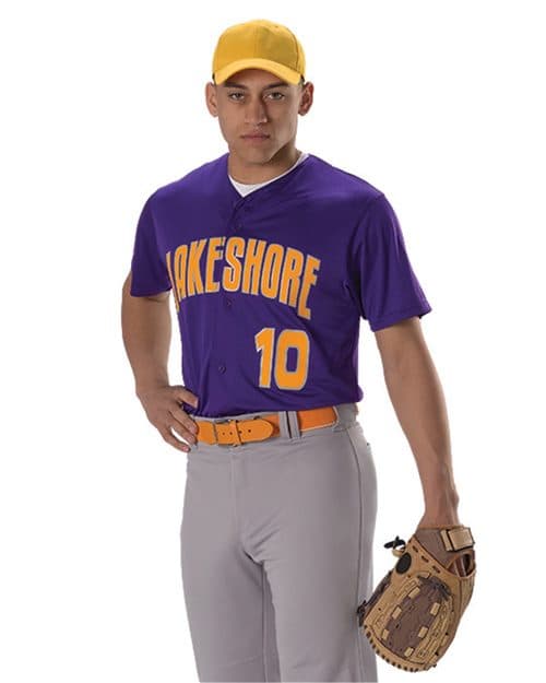 Alleson Athletic Youth Full Button Lightweight Baseball Jersey