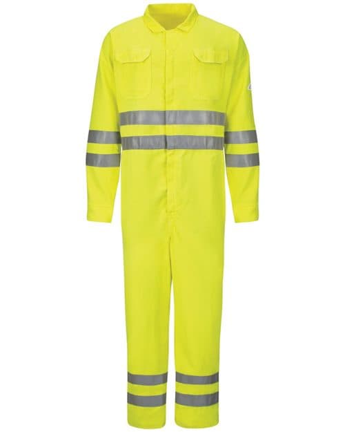 Bulwark Men's Hi-Vis Deluxe Coverall with Reflective Trim - CoolTouch® 2 - 7 oz.