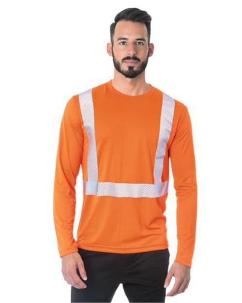 Bayside Unisex USA-Made Hi-Visibility Long Sleeve Performance T-Shirt - Segmented Tape
