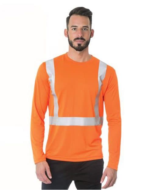 Bayside Men's USA-Made Hi-Visibility Long Sleeve Performance T-Shirt
