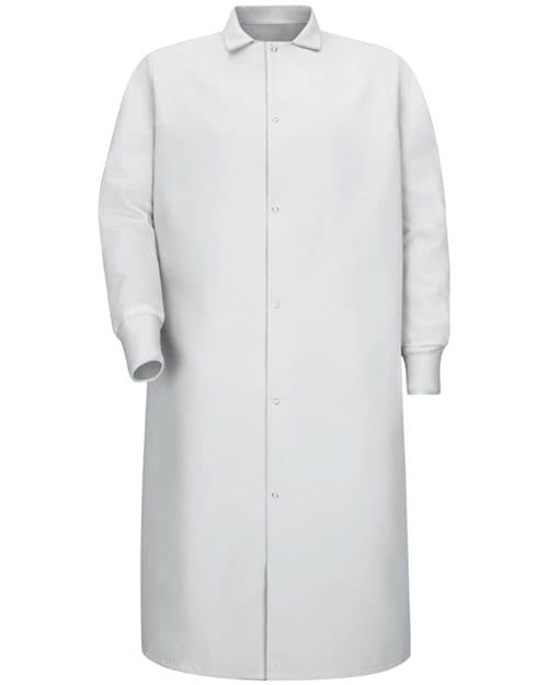 Red Kap Unisex Gripper-Front Pocketless Butcher Coat With Knit Cuffs