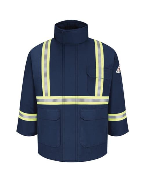Bulwark Men's Long Deluxe Parka With Reflective Trim - EXCEL FR® ComforTouch