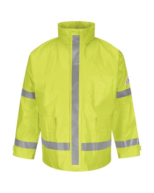 Bulwark Men's Hi-Visibility Flame-Resistant Rain Jacket