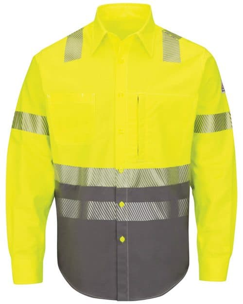 Bulwark Men's Tall Hi-Visibility Color Block Uniform Shirt - EXCEL FR® ComforTouch® - 7 oz.