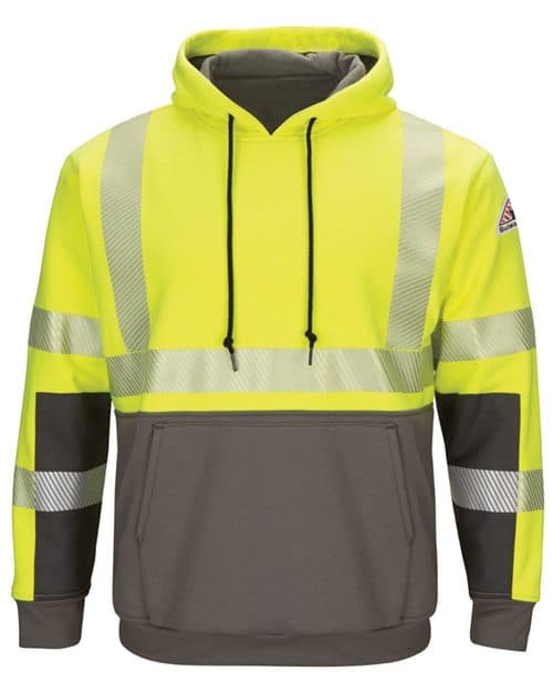 Bulwark Men's Tall Hi-Visibility Color-Blocked Hooded Sweatshirt