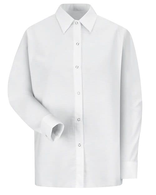 Red Kap Women's Long Sleeve Specialized Pocketless Poplin Work Shirt