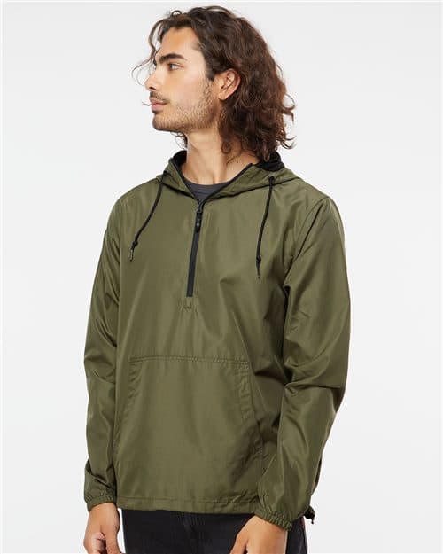 Independent Trading Co. Unisex Lightweight Quarter-Zip Windbreaker Pullover Jacket