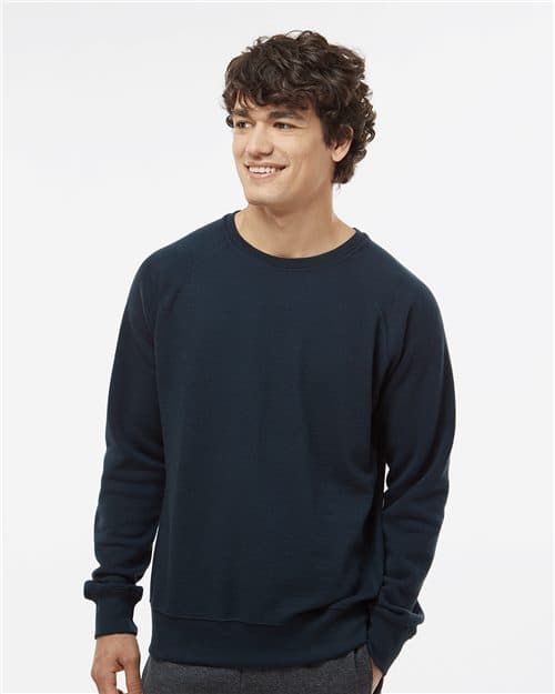 J. America Men's Ripple Fleece Raglan Crewneck Sweatshirt