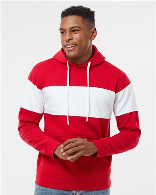 J. America Men's Varsity Fleece Colorblocked Hooded Sweatshirt