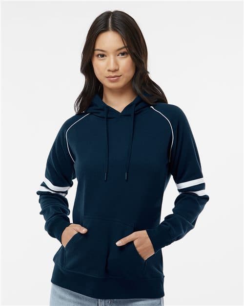 J. America Women's Varsity Fleece Piped Hooded Sweatshirt