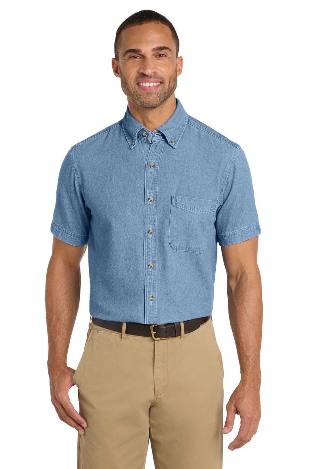 Port & Co® Short Sleeve Value Denim Shirt