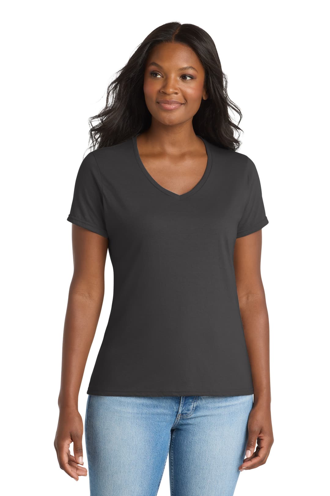 Port & Co® Women's Performance Blend V-Neck Tee