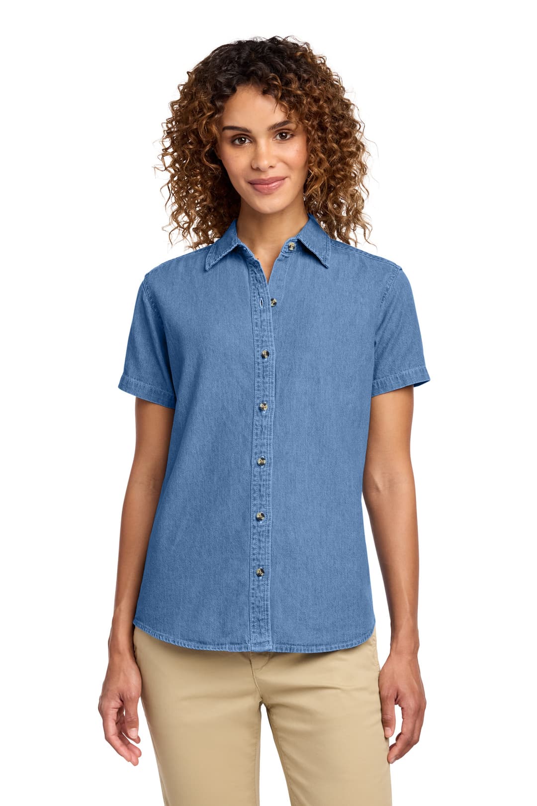 Port & Co® Women's Short Sleeve Value Denim Shirt