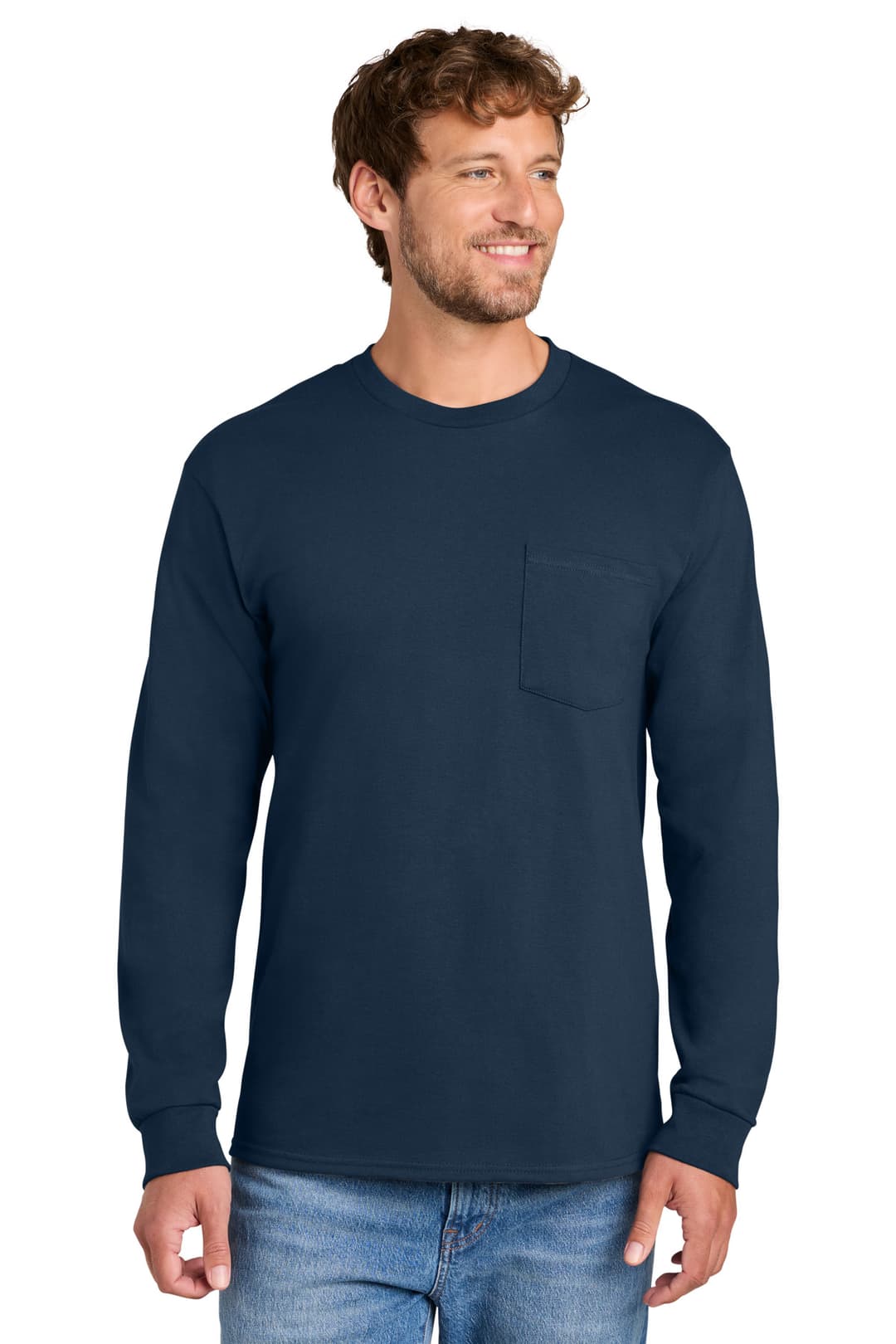 Port & Co® Long Sleeve Essential Pocket Tee