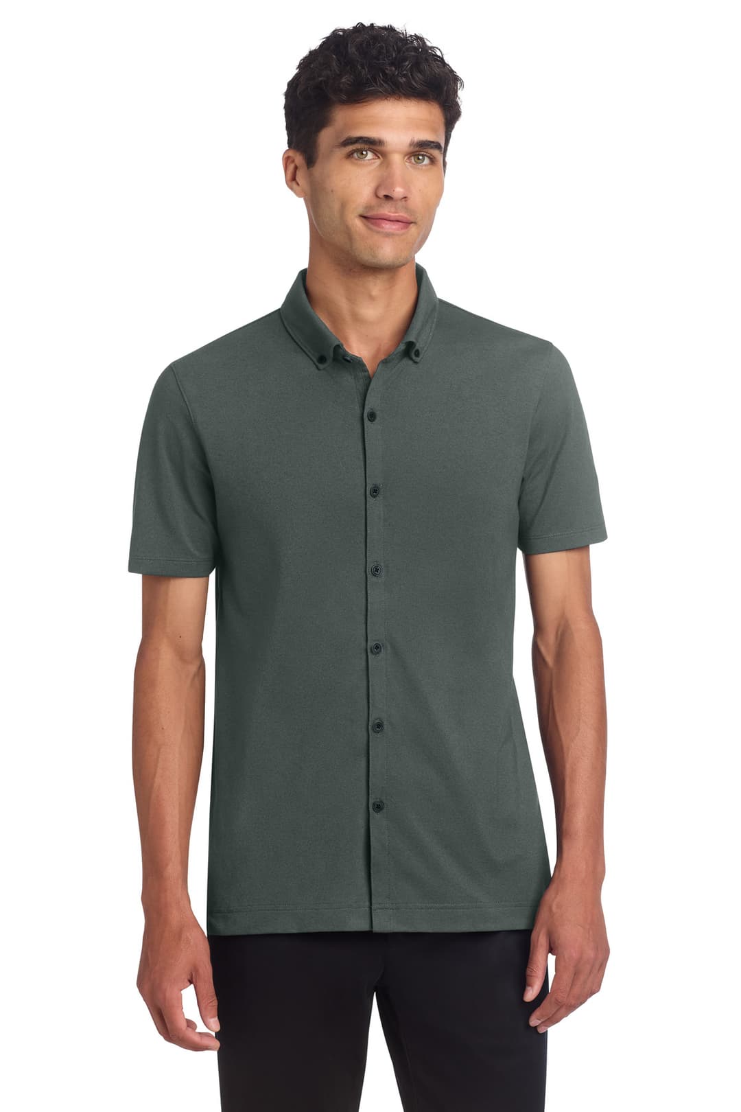Mercer+Mettle® Stretch Pique Full-Button Polo