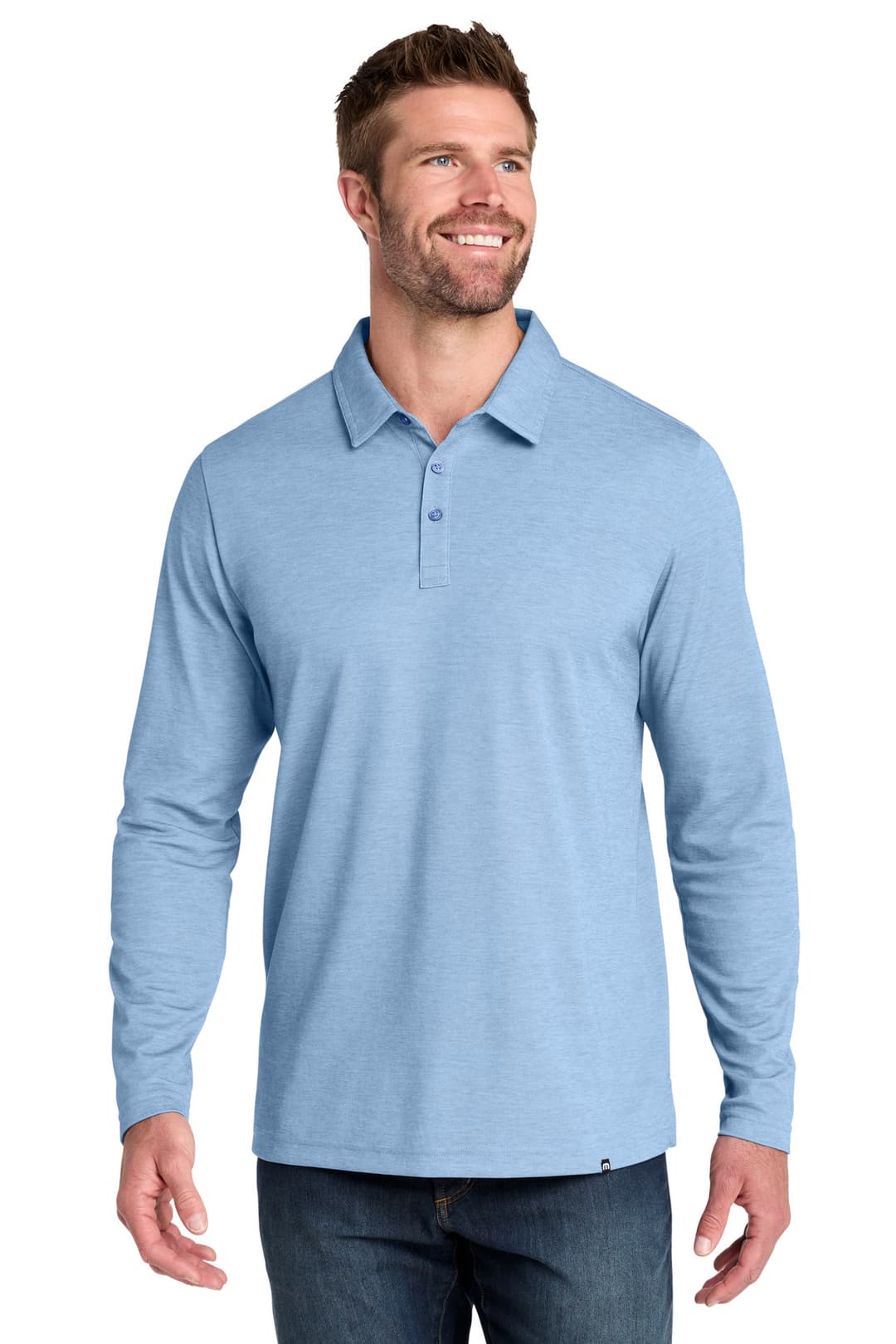 TravisMathew Oceanside Heather Long Sleeve Polo