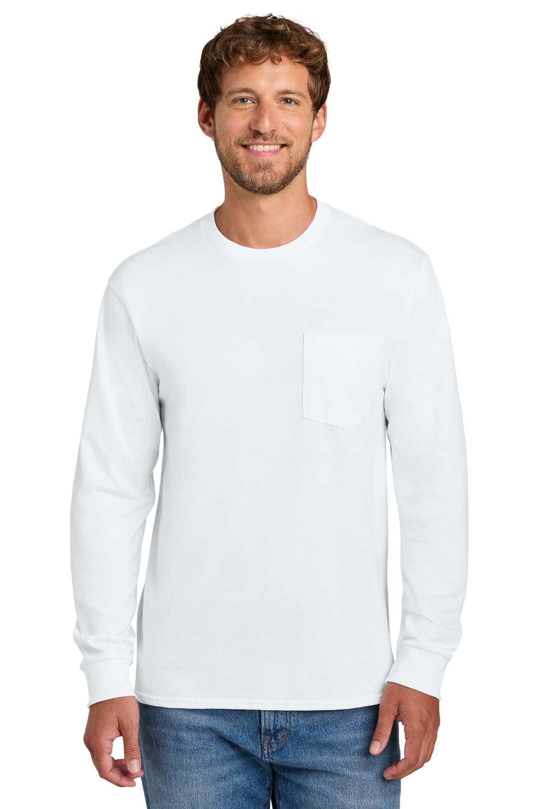 Port & Co® Tall Long Sleeve Essential Pocket Tee