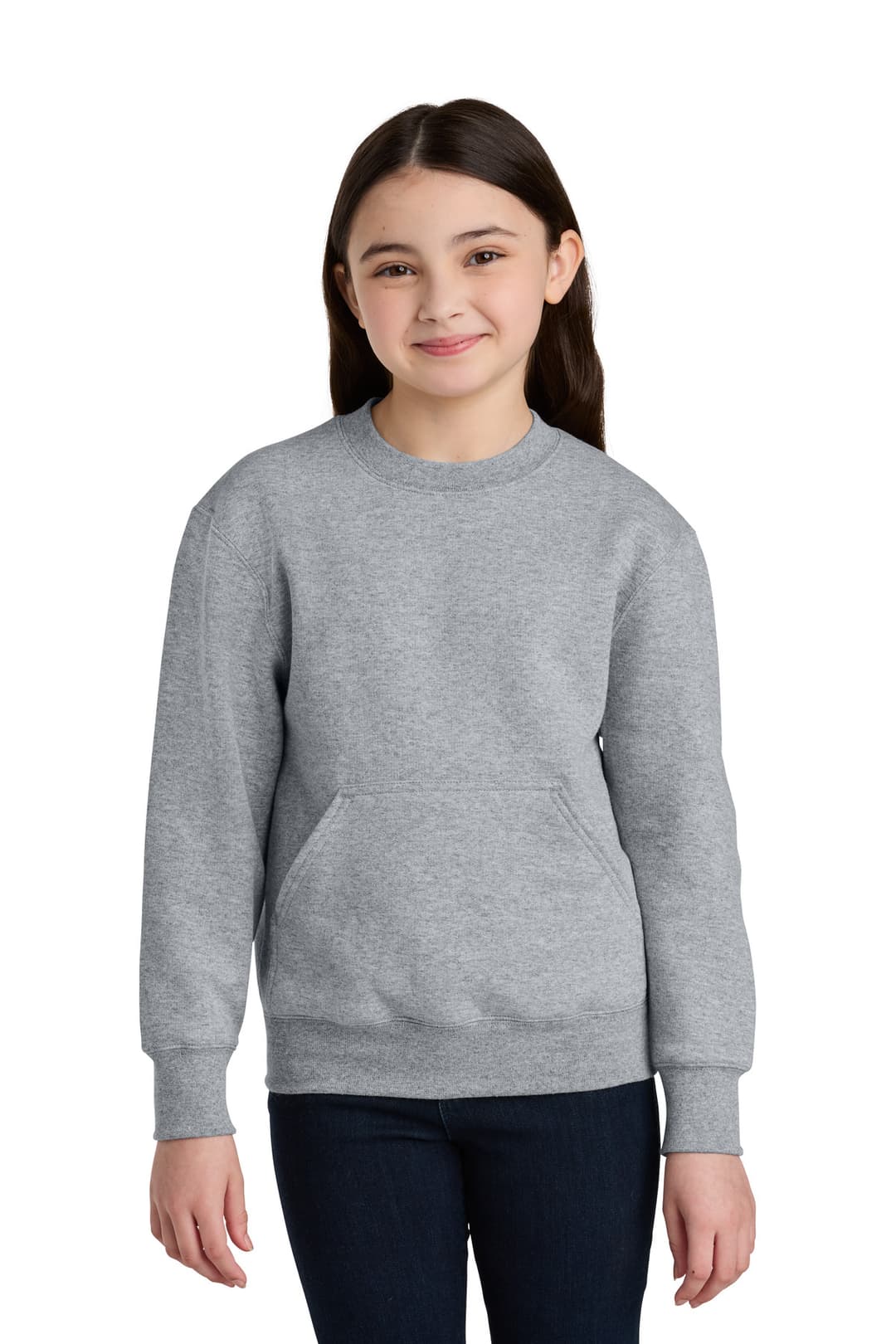 Port & Co® Youth Core Fleece Crewneck Pocket Sweatshirt