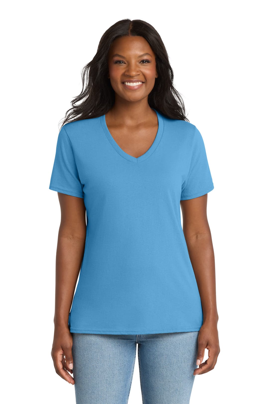 Port & Co® Women's Core Cotton V-Neck Tee