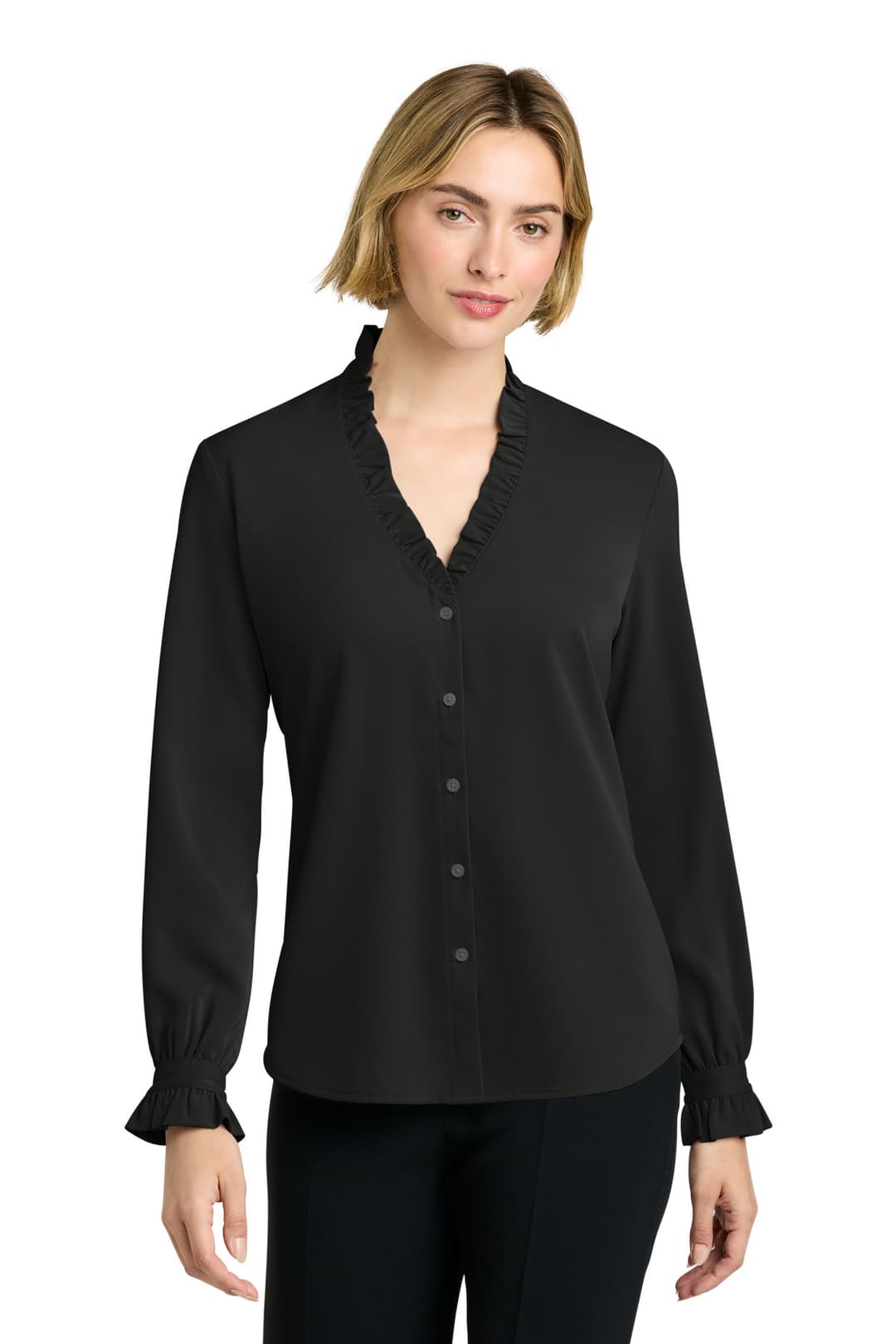 Brooks Brothers® Women's Long Sleeve Ruffle Collar Blouse