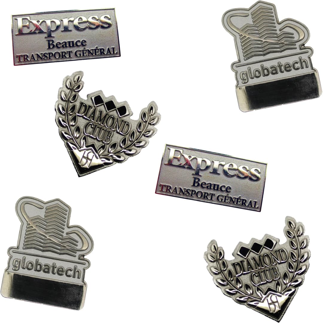 Diestruck Sandblasted Lapel Pins: Copper/Brass 3/4" W X 3/4" H