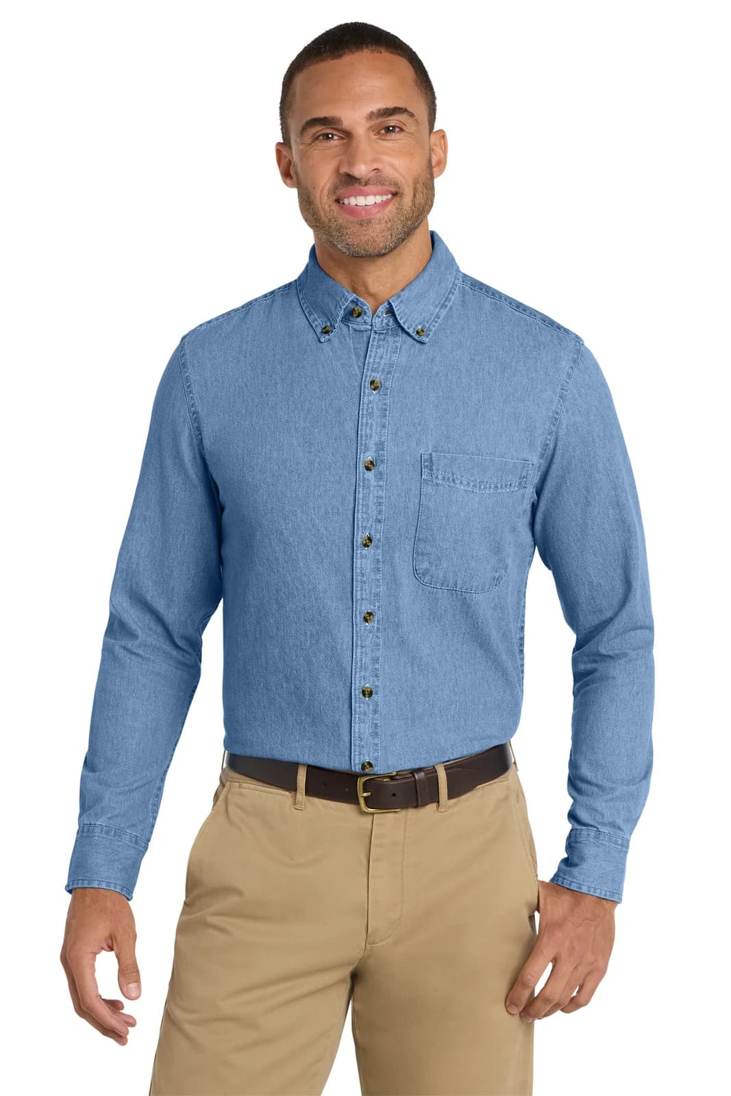 Port & Co® Long Sleeve Value Denim Shirt