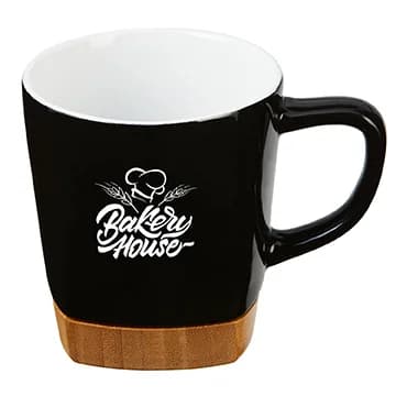 11 oz. Ceramic Mug with Removable Bamboo Coaster