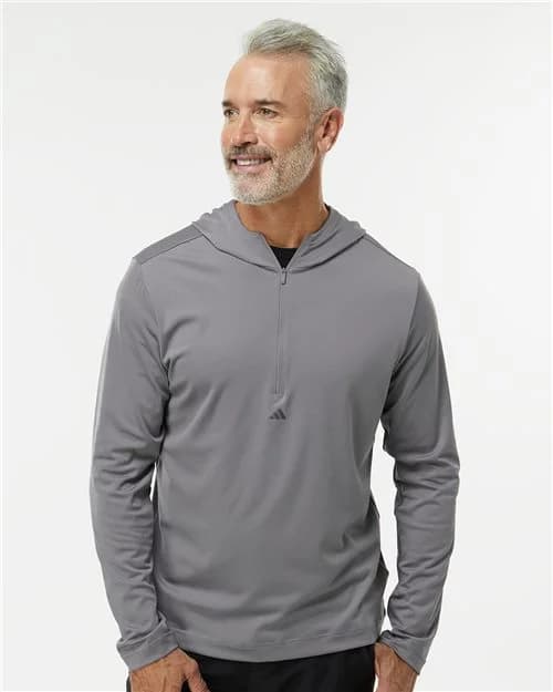 Adidas Men's Lightweight Quarter-Zip Hooded Pullover