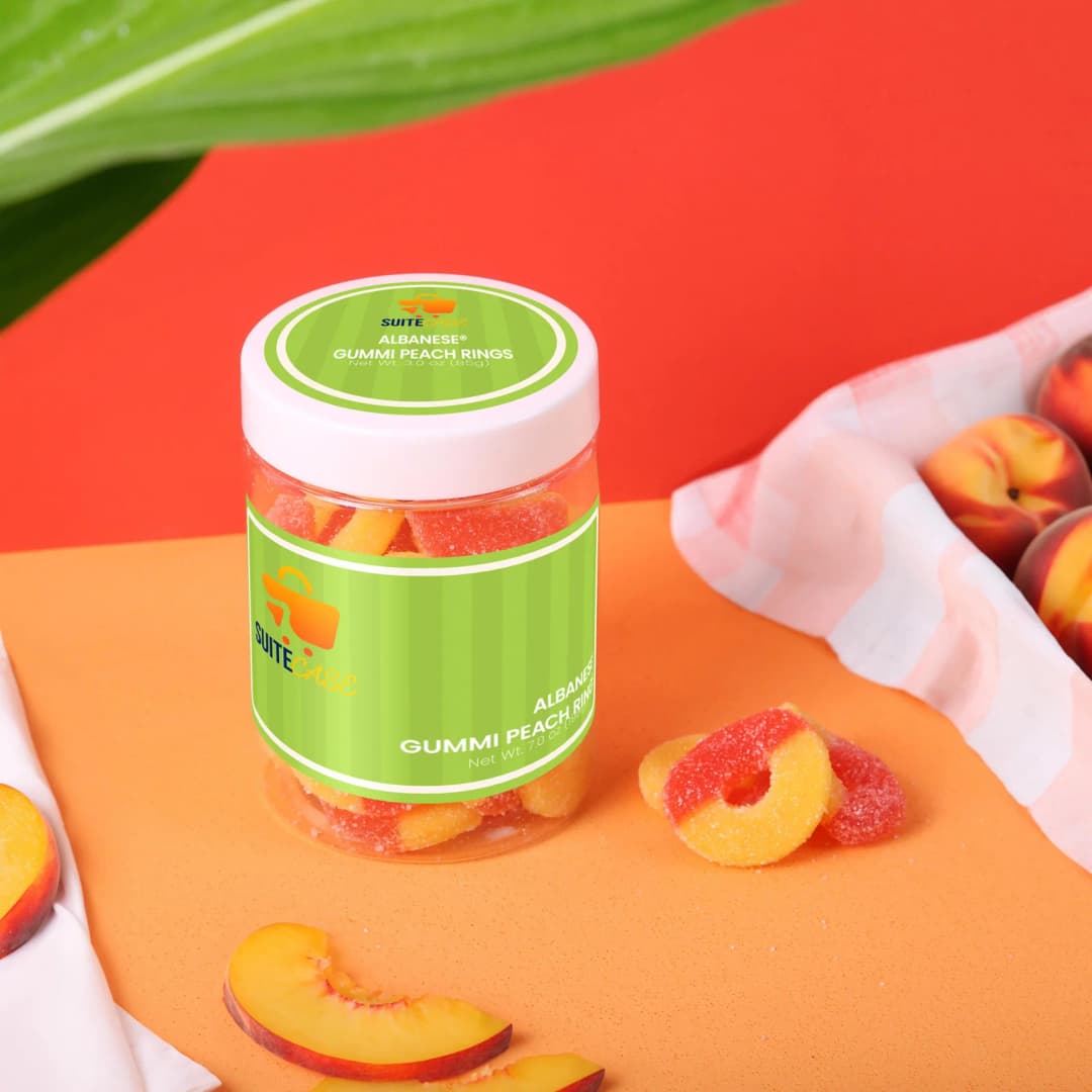 Albanese® Gummi Peach Rings: Large Jar