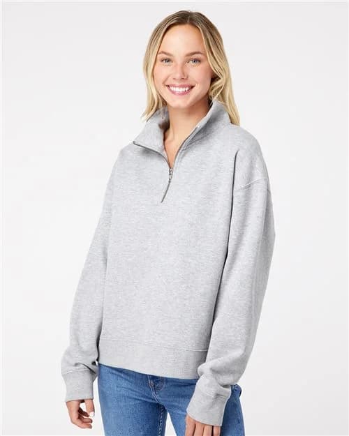 MV Sport Women's Sueded Fleece Quarter-Zip Sweatshirt