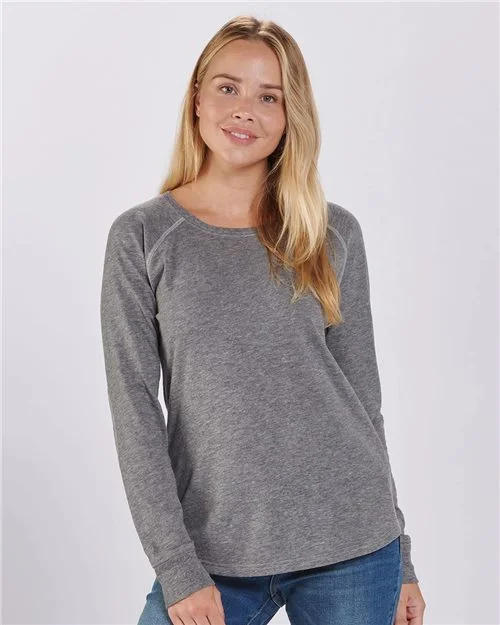 Boxercraft Women's Solid Preppy Patch Long Sleeve T-Shirt