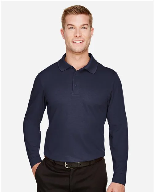 Devon & Jones Men's Tall CrownLux Performance® Plaited Long Sleeve Polo