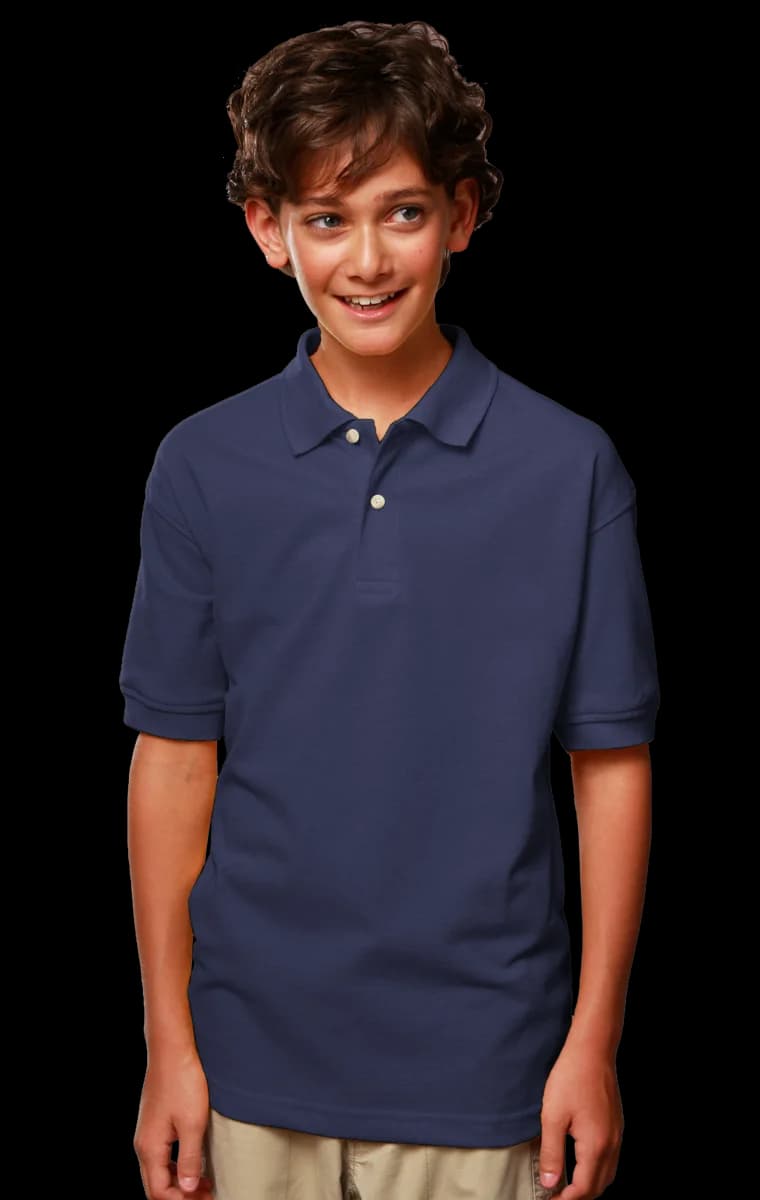 Blue Generation Youth Superblend Short-Sleeve Pique Polo