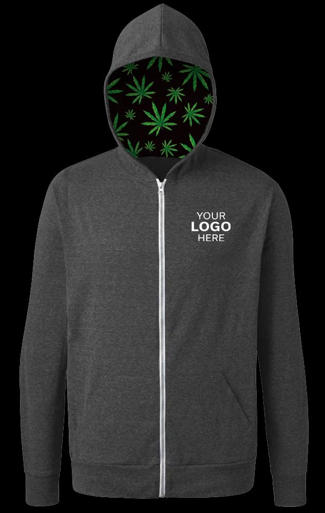 Blue Generation Cannabis Triblend Contrast Zip Front Hoodie