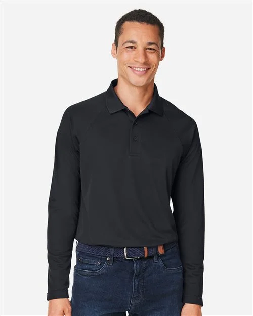 Harriton Men's Charge Snag and Soil Protect Long Sleeve Polo