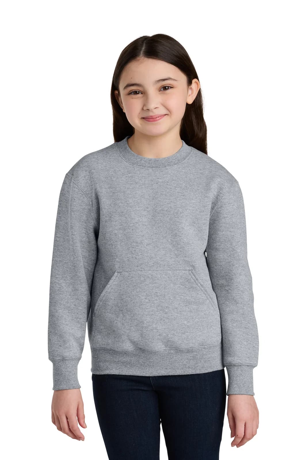 Port & Co® Youth Core Fleece Crewneck Pocket Sweatshirt