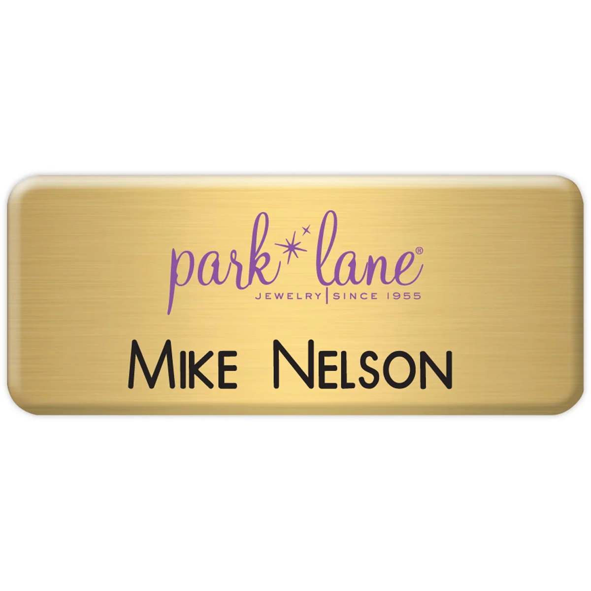 New York Custom Metal Name Badge (Custom sized between 3 and 6 sq. in.)