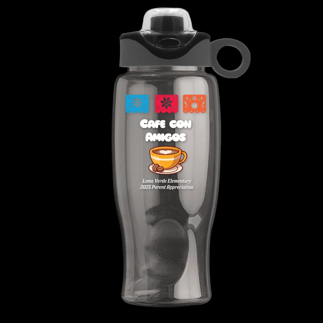 Poly+ Bottle with Two-Tone Drink-Thru Lid with Silicone Loop - 27 oz.