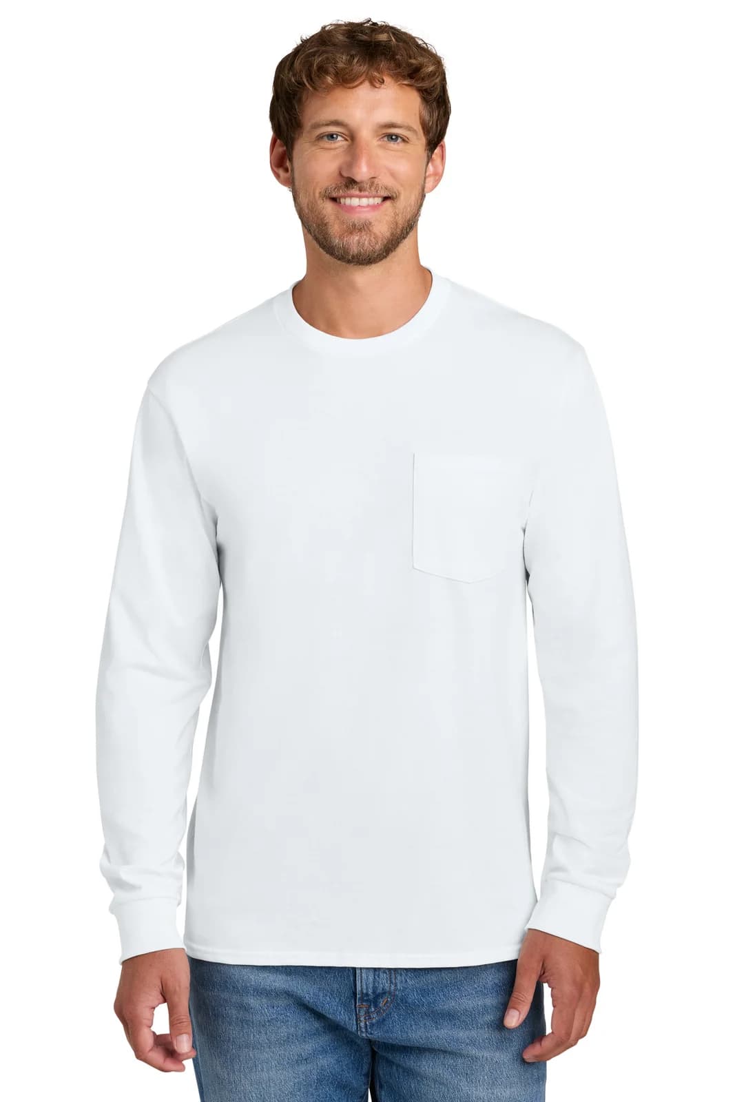 Port & Co® Tall Long Sleeve Essential Pocket Tee