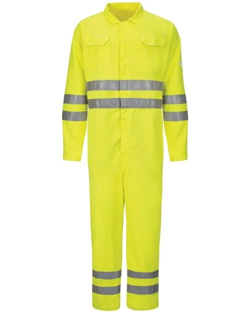 Bulwark Men's Hi-Vis Deluxe Coverall with Reflective Trim - CoolTouch® 2 - 7 oz.
