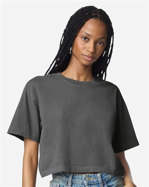 American Apparel Women's Heavyweight Cotton Garment-Dyed Boxy Cropped Tee