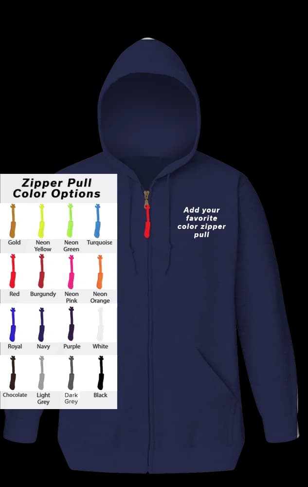 Blue Generation Custom Zipper Pull Zip Front Hoodie