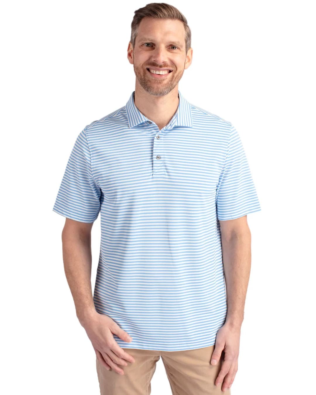 Cutter & Buck Virtue Eco Pique Stripe Recycled Mens Polo