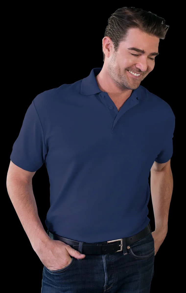 Blue Generation Men's Soft Touch Short-Sleeve Pique Polo