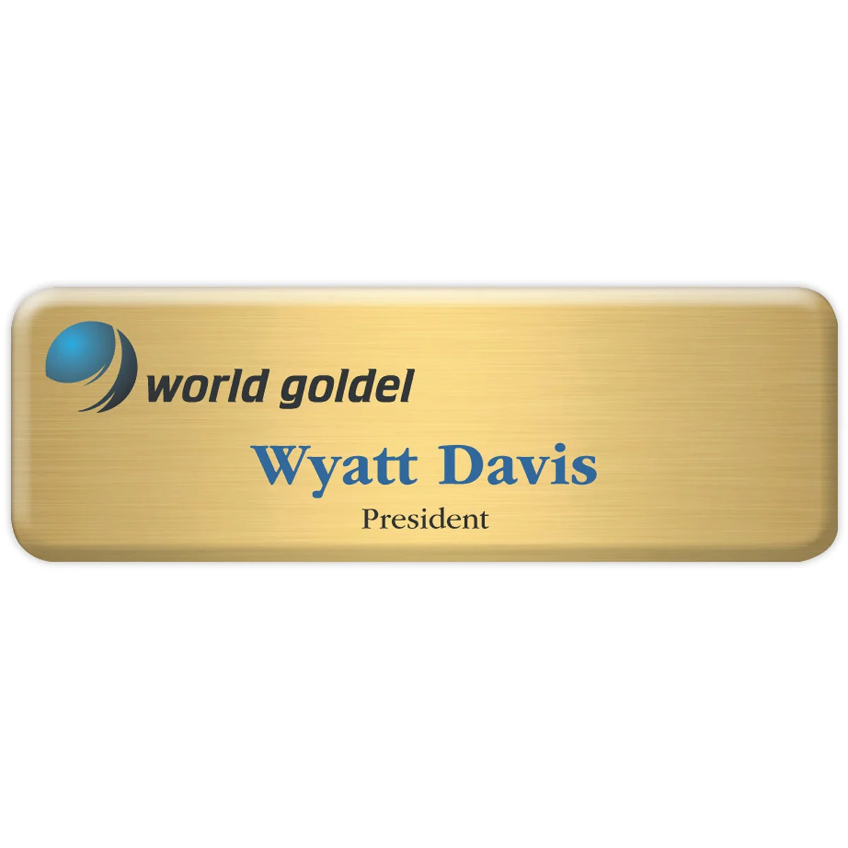 Aspen Metal Name Badge (Custom sized between 0 and 3 sq. in.)
