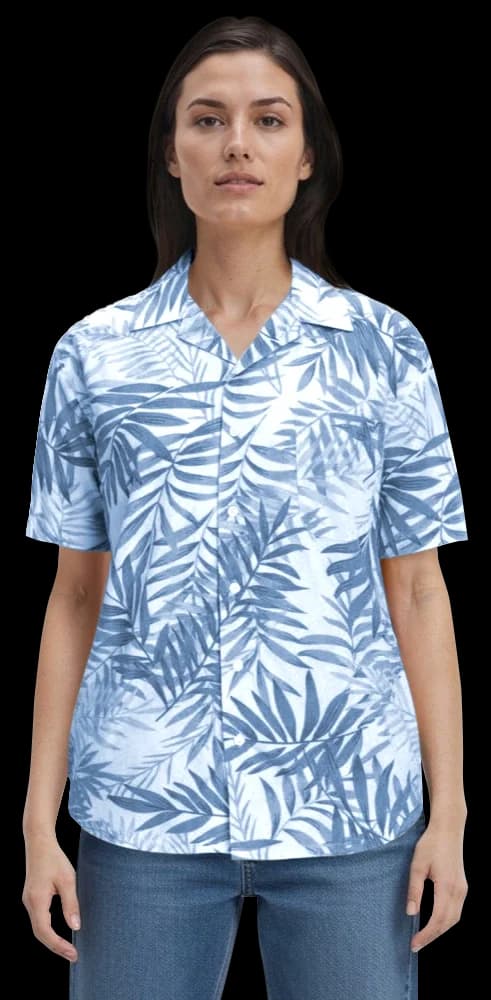 Blue Generation Tonal Print Camp Shirt