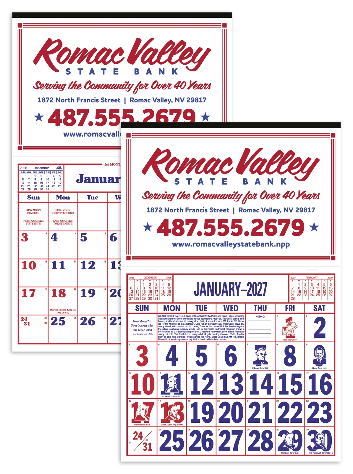 Apron Style Calendar