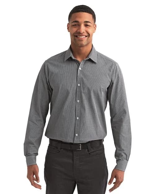Artisan Collection by Reprime Men's Microcheck Gingham Cotton Shirt