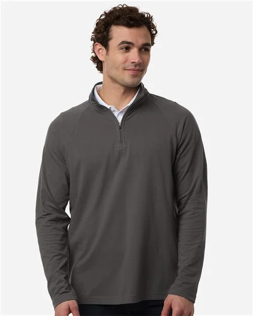 Devon & Jones Men's Seaton Pebble Textured Quarter-Zip Pullover