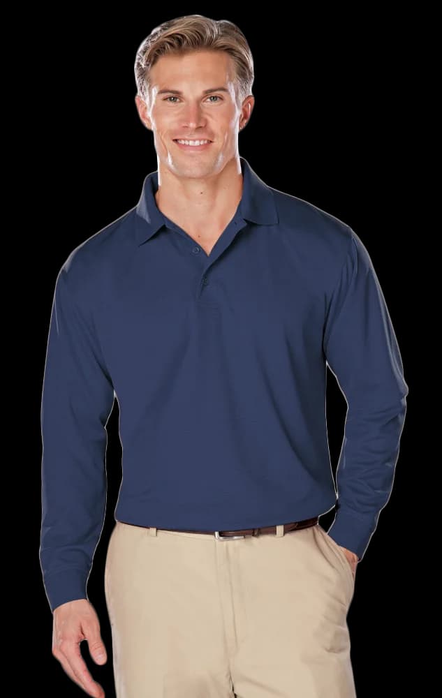 Blue Generation Men's Snag Resistant Wicking L/S Polo